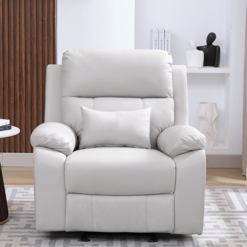Guillem 38''W Oversize Recliner Faux Leather Manual Rocking Recliner with Lumbar Support