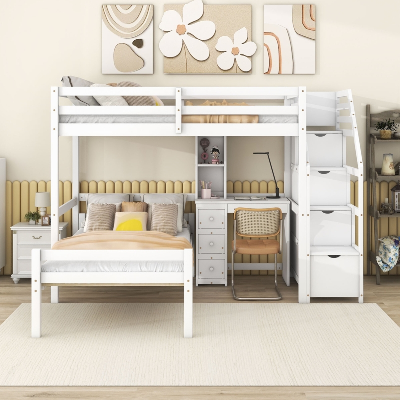Gunaseelan Kids Twin Over Twin Bunk Bed with Drawers