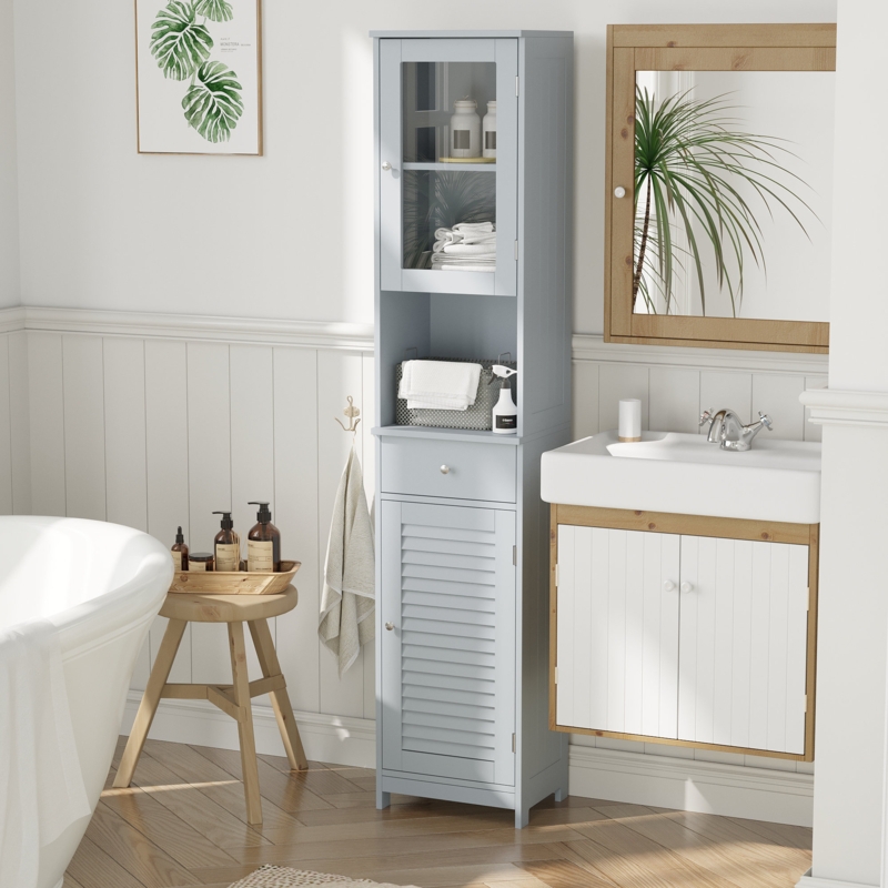 Hadid Bathroom Storage Freestanding Linen Cabinet