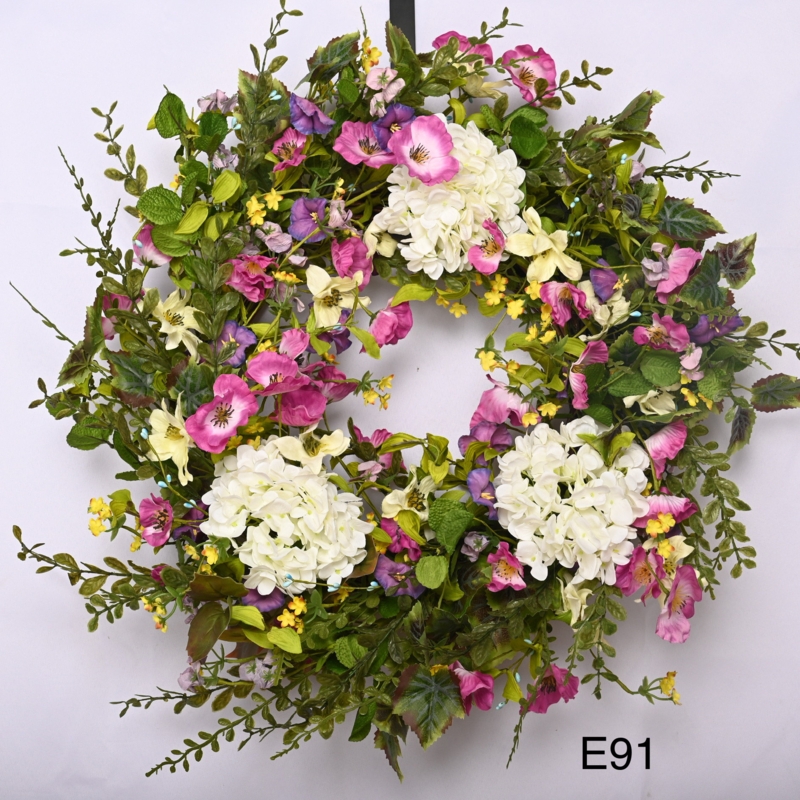 Handcrafted Faux Morning Glory 26'' Wreath
