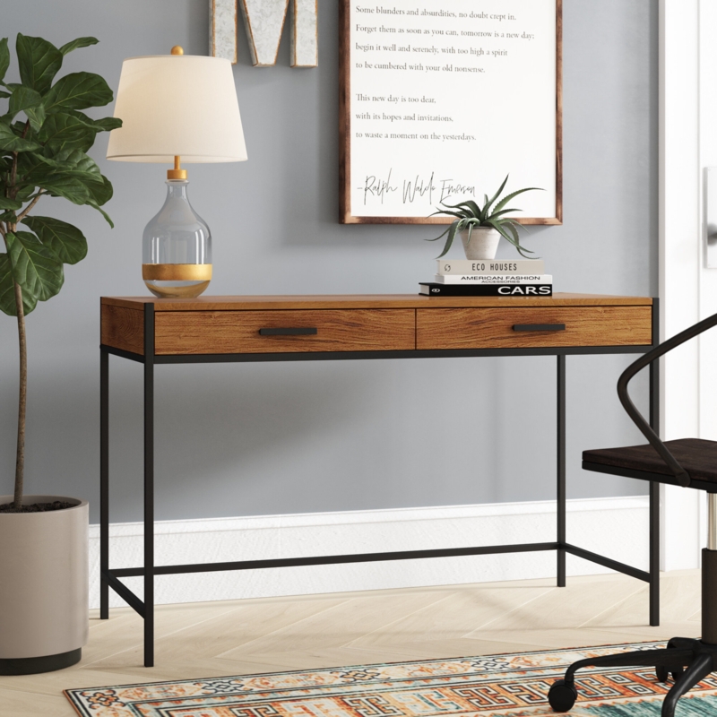 Harless Metal Base Writing Desk