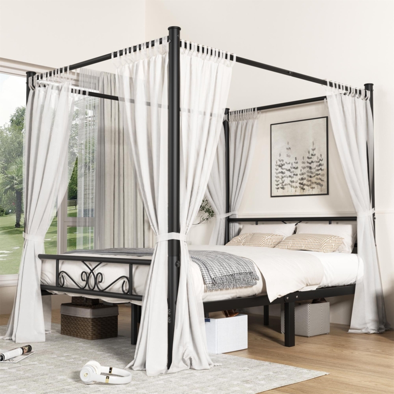 Harukazu Metal Canopy Bed Frame
