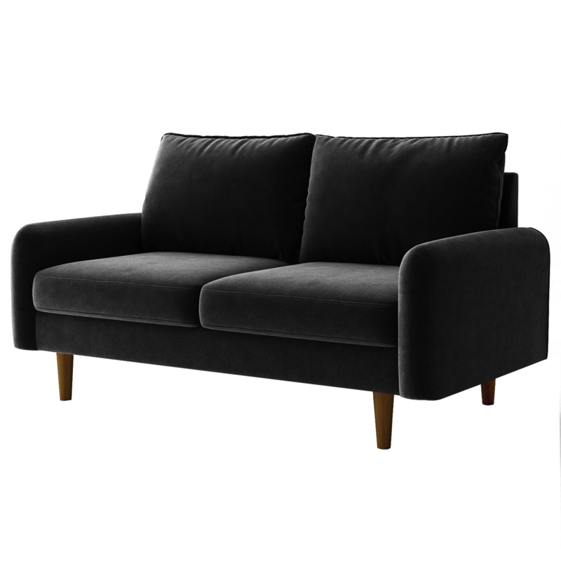 Hasaam Everly Quinn 58" Wide Velvet Round Arms Small Apartment Loveseat