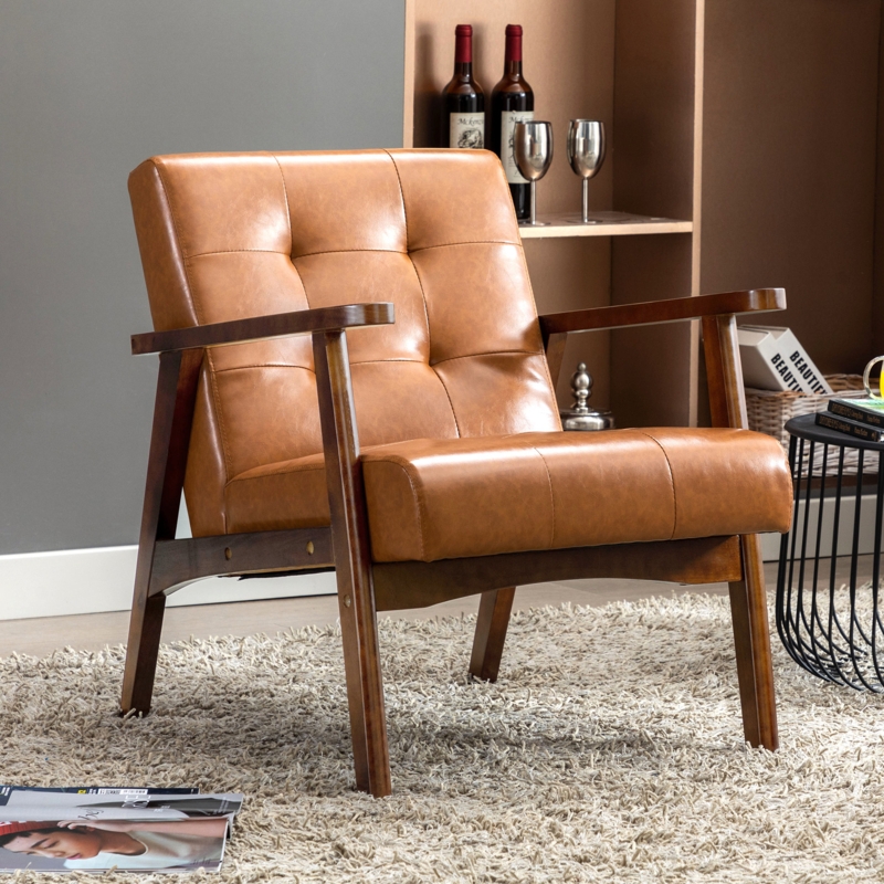 Havva Faux Leather Armchair