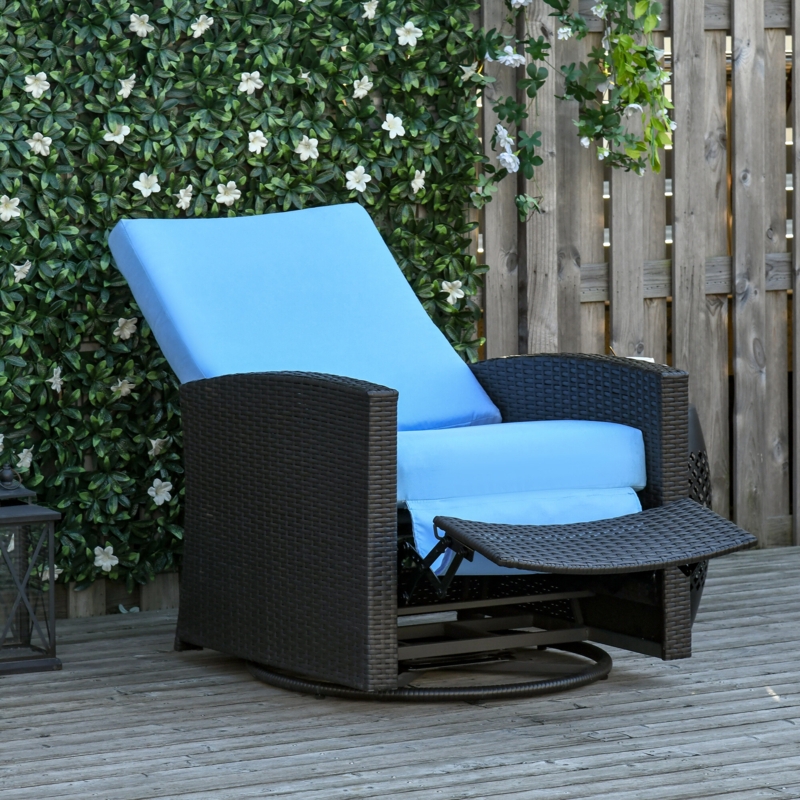 Heffington Swivel Recliner Patio Chair with Cushions