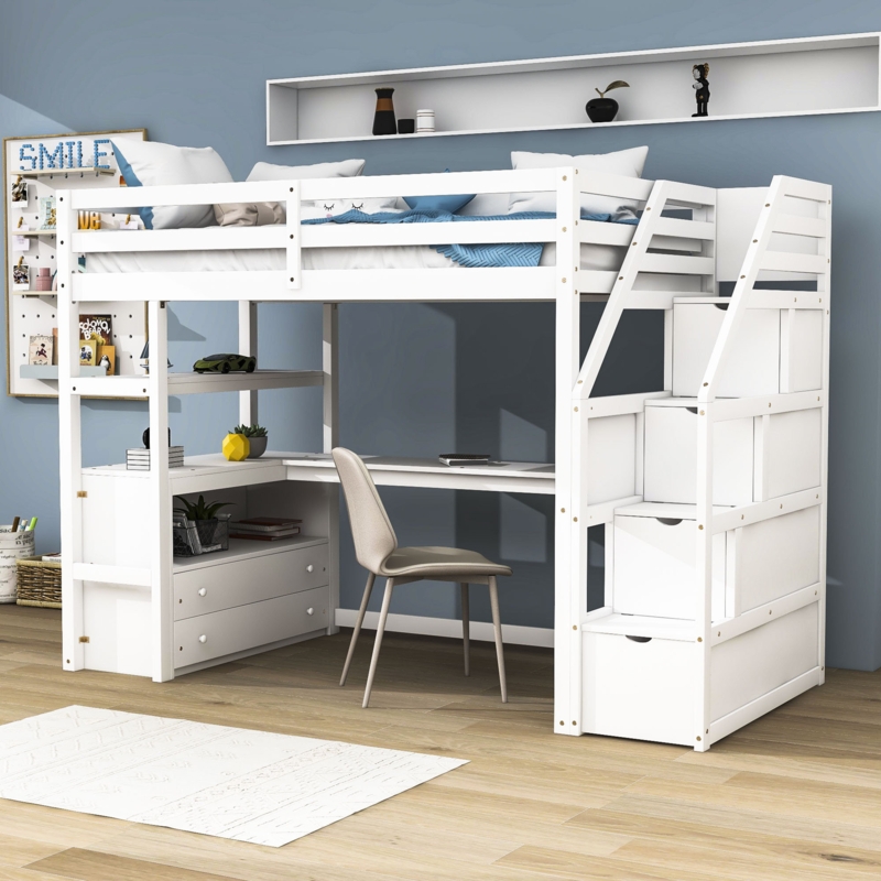 Helmuts Kids Loft Bed with Drawers