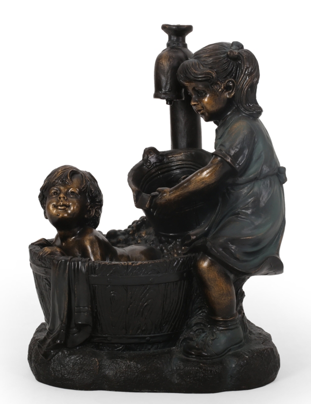 Hermanitos Weather Resistant Floor Fountain with Light