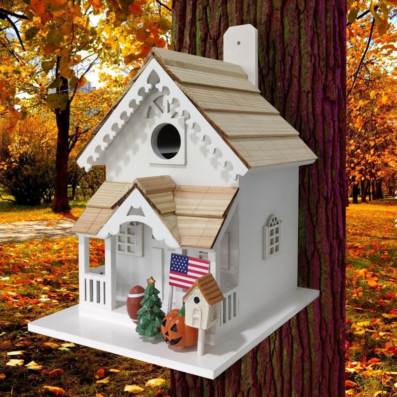 Holiday Offerings Season's Tweetings Decorations 10 in x 9 in x 8 in Birdhouse