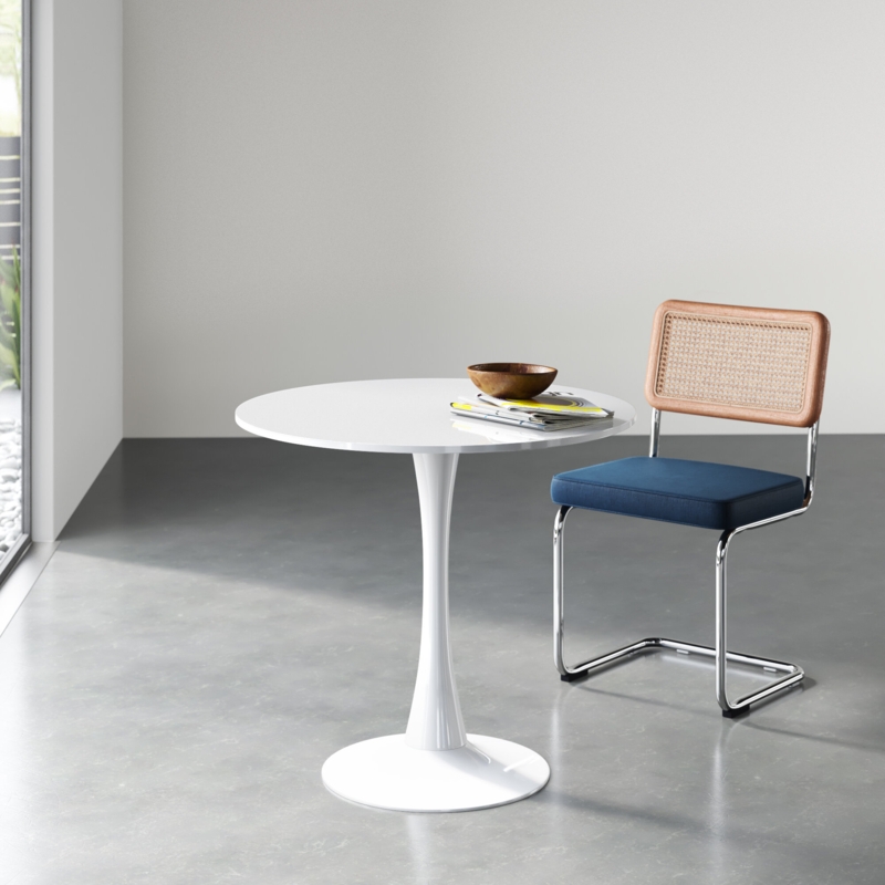 Hypes 31.5'' Round Metal Pedestal Dining Table