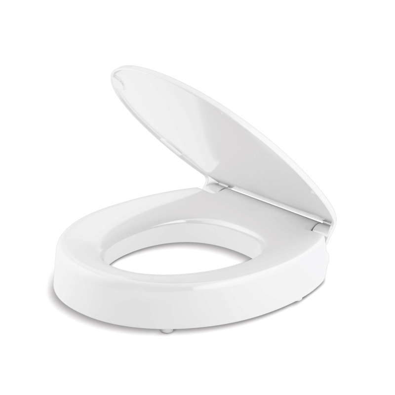 Hyten Elevated Toilet Seat with Quiet-Close Lid and Seat and Grip-Tight Bumpers