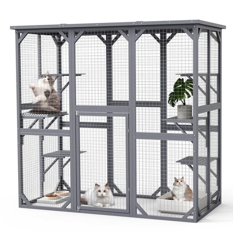 Indoor/Outdoor Playpen Catio Outdoor Cat Enclosure Large Cat House Waterproof
