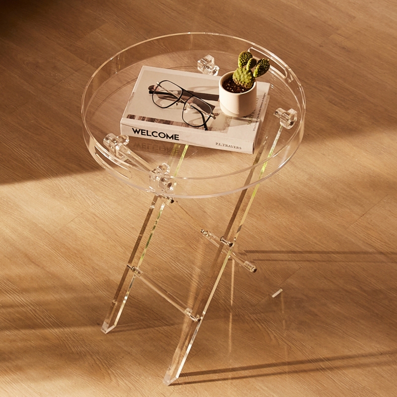 Isander Tray Top Cross Legs End Table