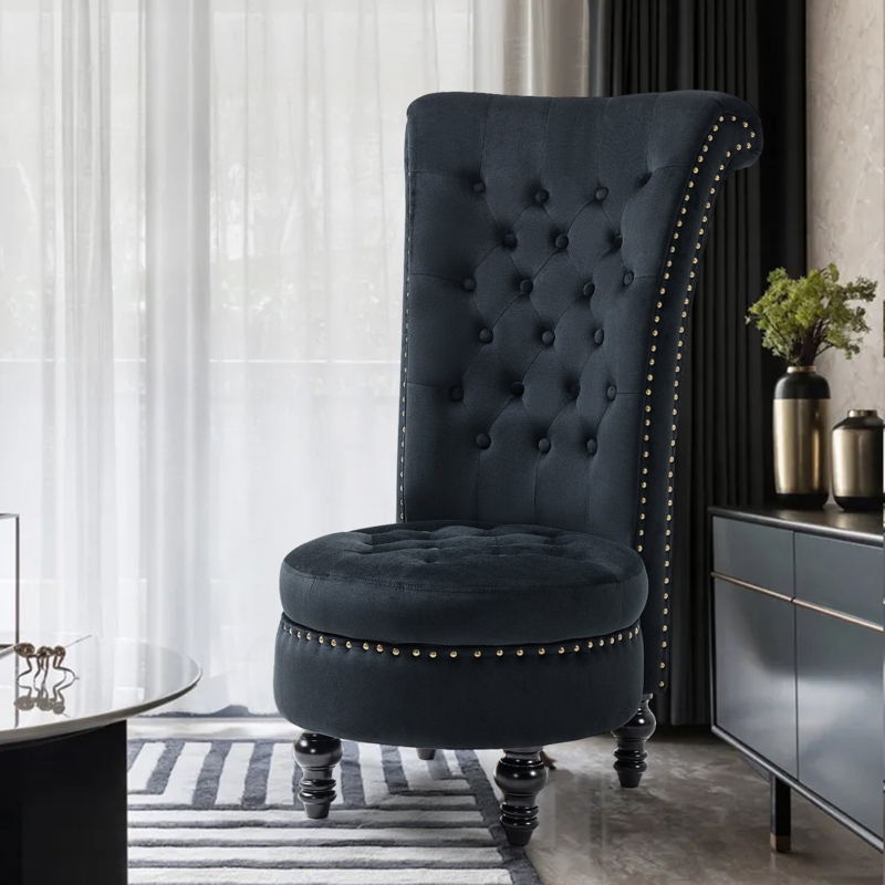 Jairaj Velvet Wingback Chair