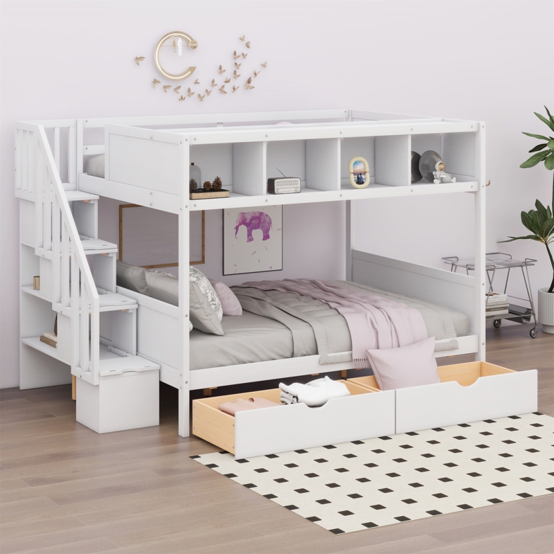 Jamise Kids Twin Over Full Bunk Bed with Drawers
