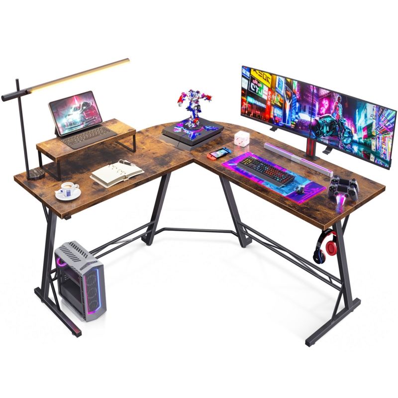 Jayle L-Shaped Metal Base Writing Desk