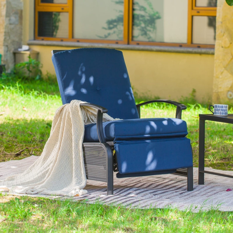 Jeftha Recliner Patio Chair with Cushions