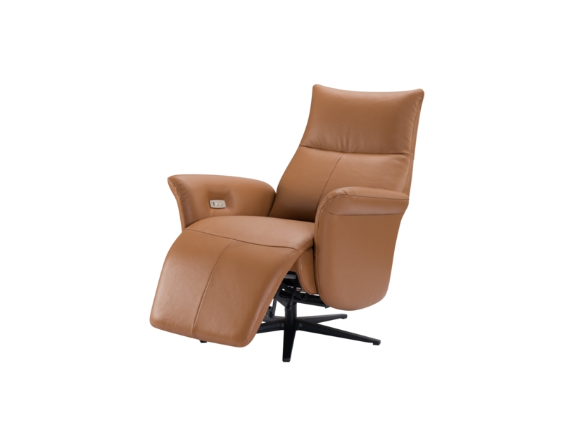 Jernorris Leather Swivel Power Recliner
