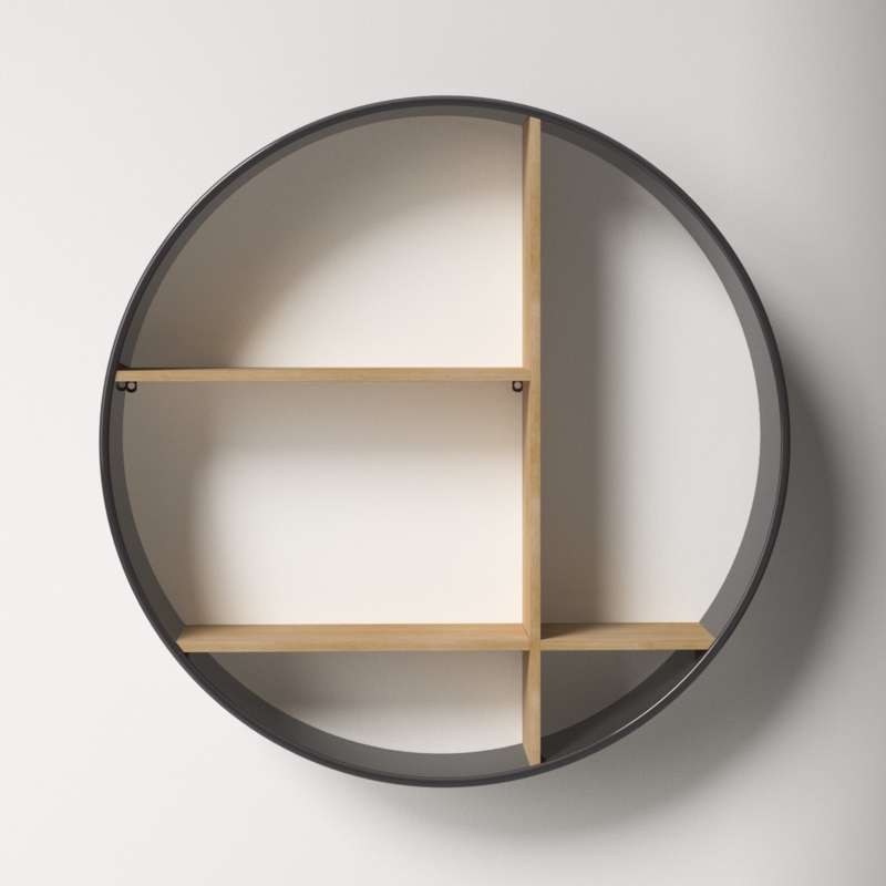 Jon 2 Tiered Circle Round Wall Shelf