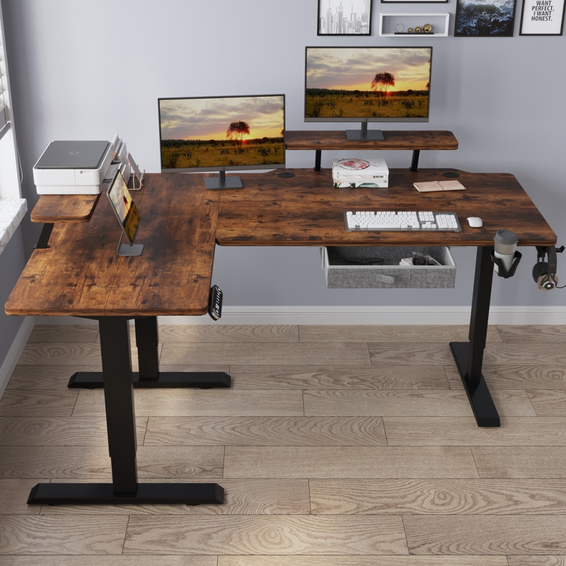 Jonesboro 63'' L-Shaped Height Adjustable Standing Desk