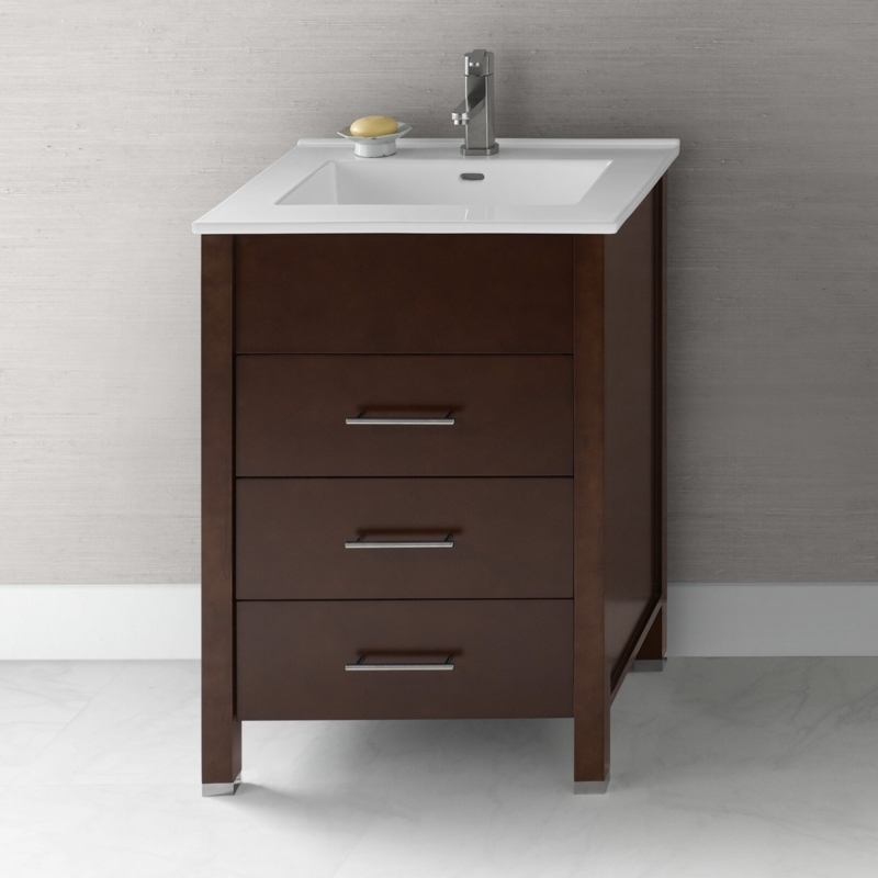 Kali 24.25'' Single Bathroom Vanity with Ceramic Top
