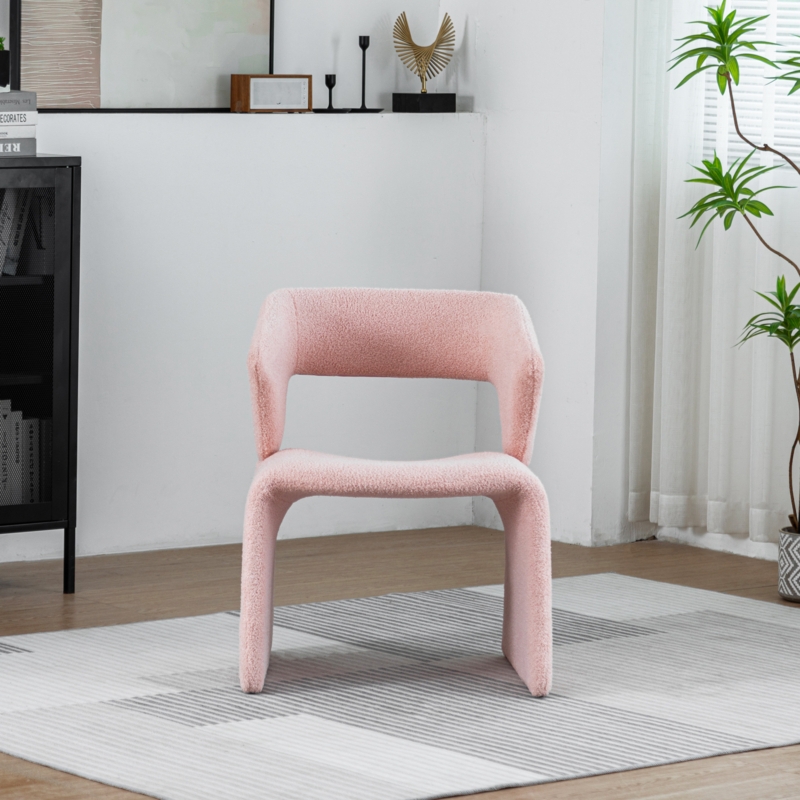 Kenidee Modern Sherpa Accent Chair, Teddy Upholstered Arm Single Sofa, Cozy Fluffy Reading Chair for Living Room, Bedrooms, Corner