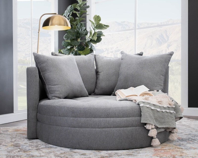 Kennedy 64" Wide Polyester Barrel Chair