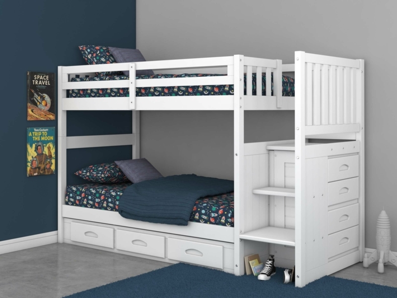 Kids Twin Over Twin Bunk Bed