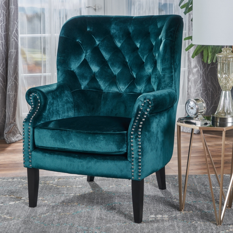 Korin Velvet Wingback Chair