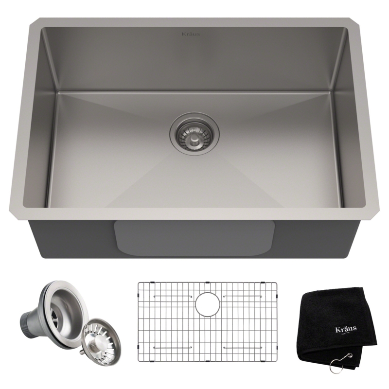 KRAUS Standart PRO 16-Gauge Undermount Single Bowl Stainless Steel Kitchen Sink