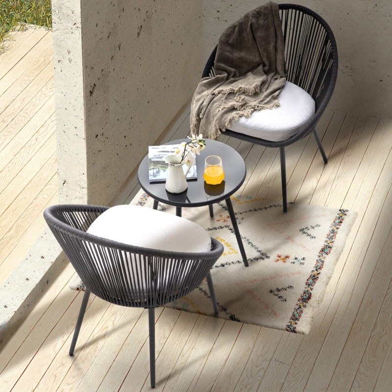 Kulp 19.6'' Long Bistro Set with Cushions