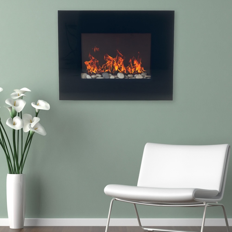 Lakey 26-Inch Wall Mounted Electric Fireplace