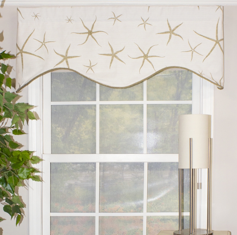 Lanigan Toile Scalloped 50'' W Window Valance