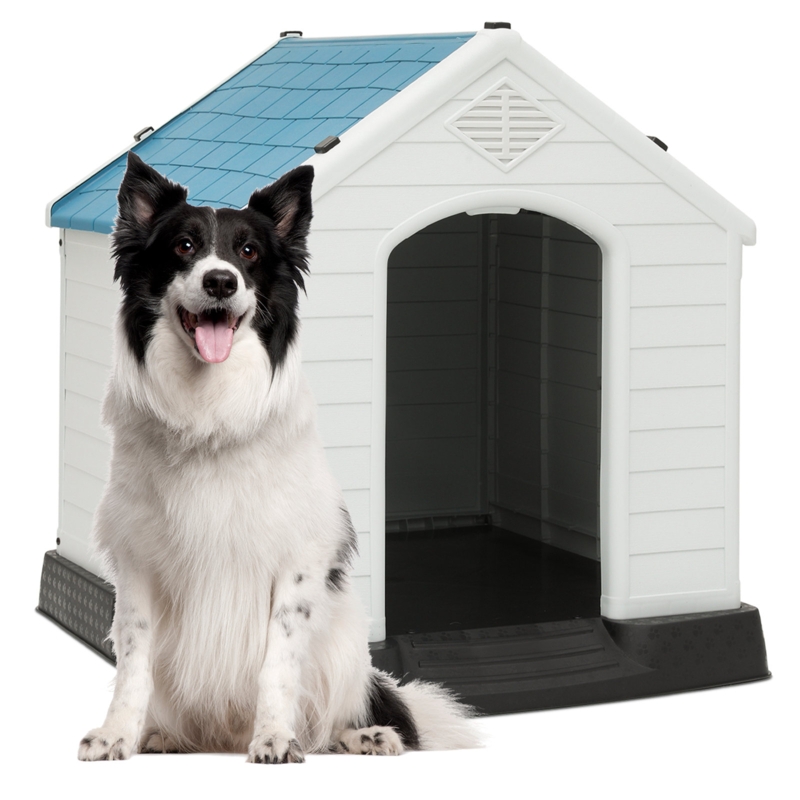 Large Plastic Dog House Kennel Pet Crate Puppy Shelter Insulated Waterproof