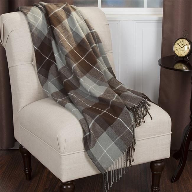 Lavish Home 61-00006-CASH-BROWN Cashmere-Like Blanket Throw, Brown
