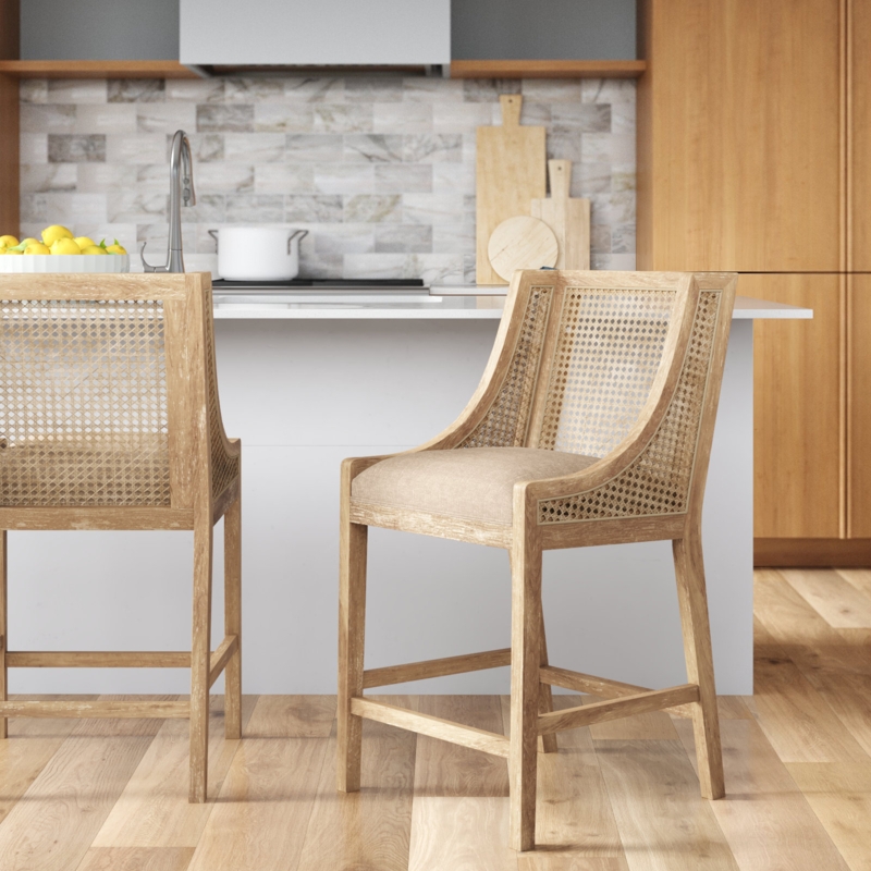 Lonny Solid Wood 25.5'' Counter Stool (Set of 2)