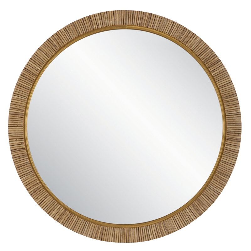 Luciana Faux Rattan Wrap Round Wall Mirror