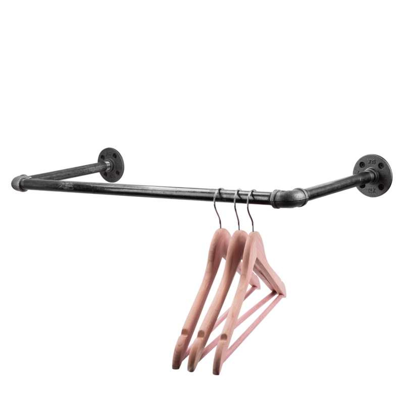 Ludvig 27'' Wall Mounted Industrial Pipe Clothes Rack