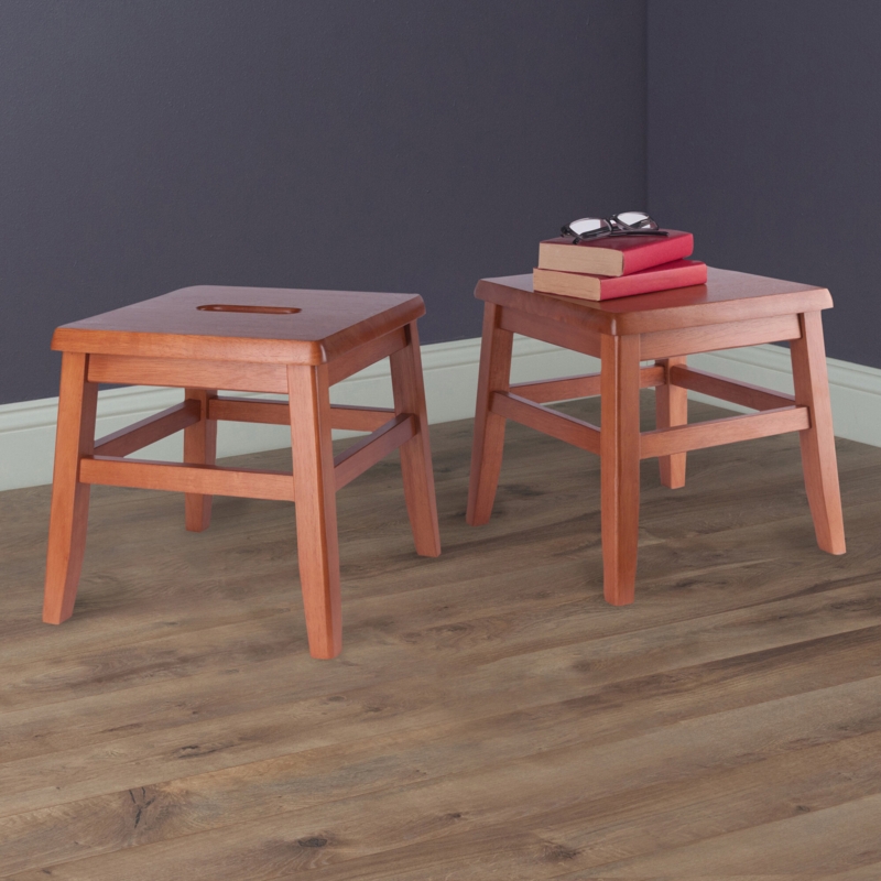 Mariani Solid Wood Accent Stool (Set of 2)