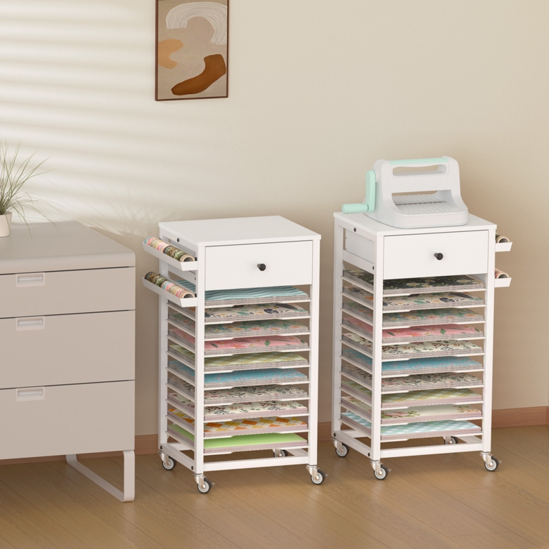 Marshana Rolling Craft Table 12 x 12 Paper Storage Cart  for Craft Room Home