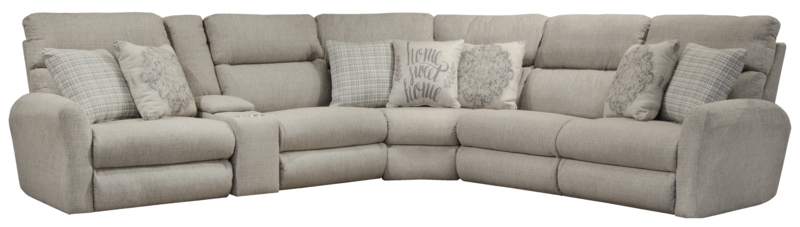 Mcpherson 6 - Piece Upholstered Reclining Sectional with 2 Lay-Flat Reclining Seats and Storage Console