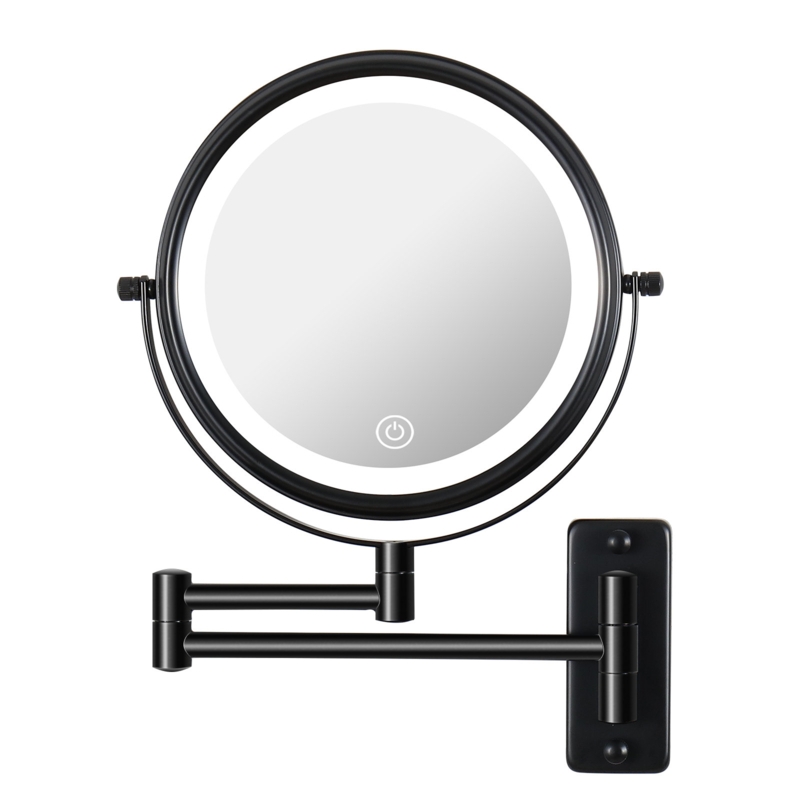 Mentasta Rechargeable Wall Mounted Makeup Mirror, LED Touch Screen and 360 Swivel