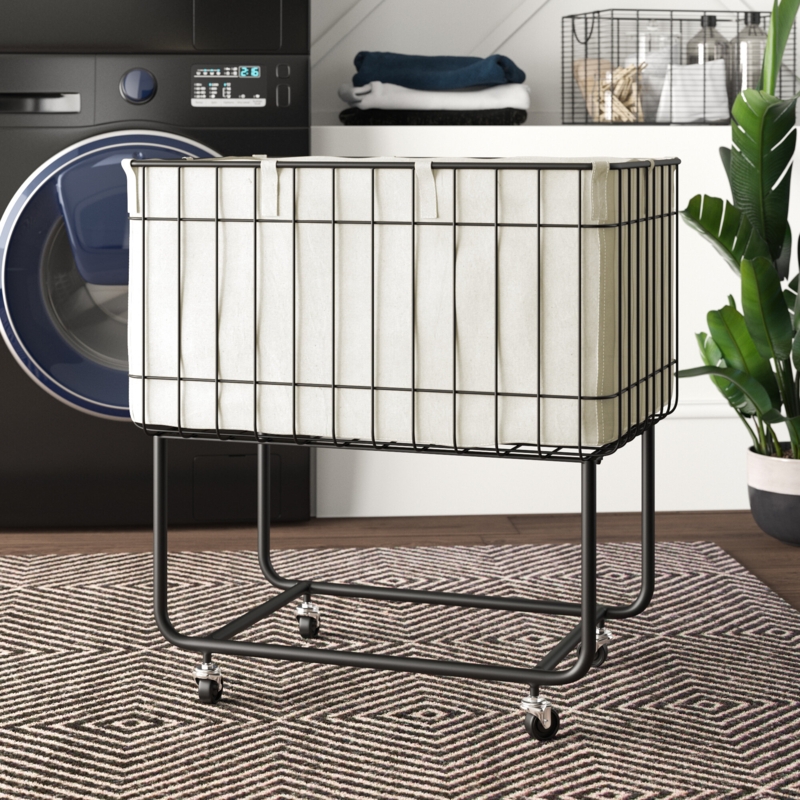 Metal Rolling Laundry Basket