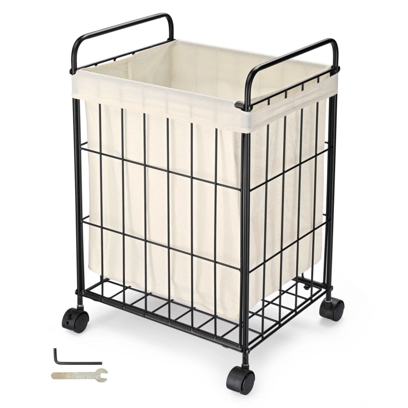 Metal Rolling Laundry Hamper