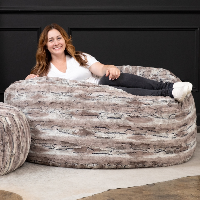 Metro Sac 5 Foot Bean Bag Chair For Adults - Luxe Fur