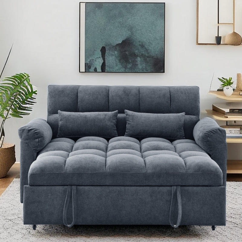 Minetta 62.5'' Velvet Convertible Loveseat Sofa Bed with Pull-out Bed