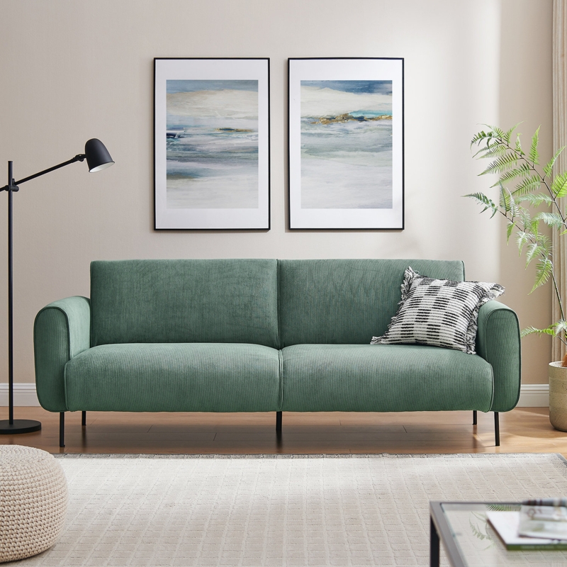 Minimore Modern Style 83.95'' Upholstered Sofa with Corduroy Fabric