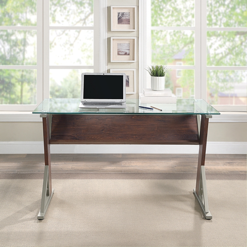 Modern Glass Top Writing Desk