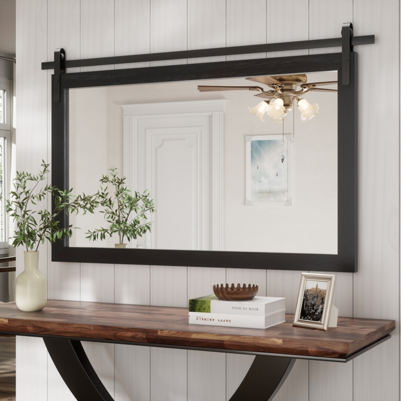 Modern Wooden Farmhouse Accent Mirror