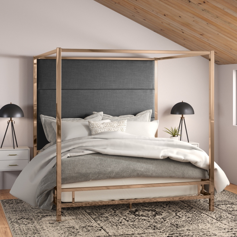 Moyers Upholstered Metal Canopy Bed