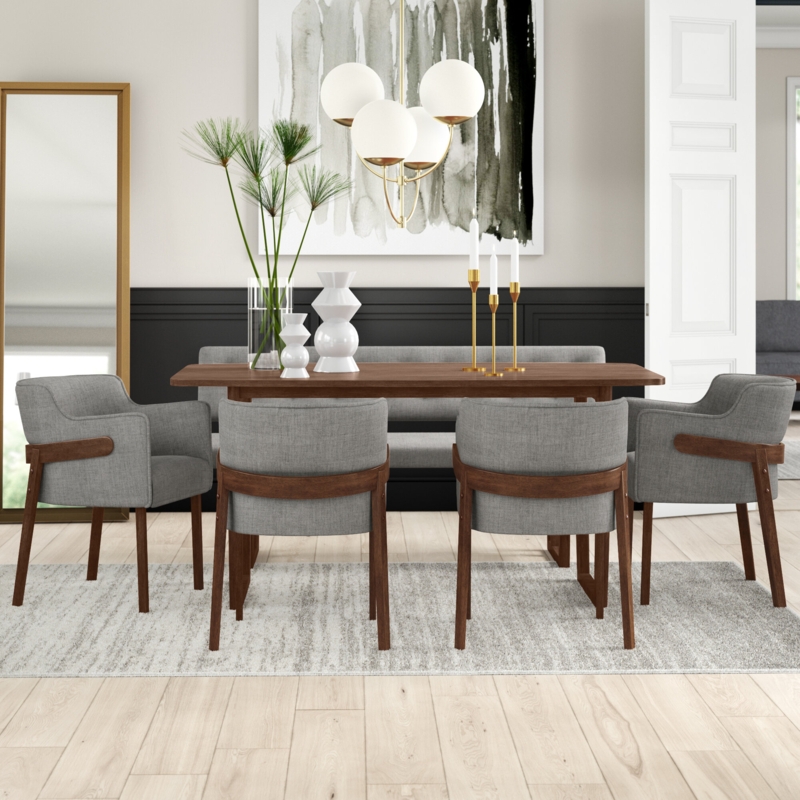 Mukai 6 - Piece Solid Wood Top Sled Dining Set